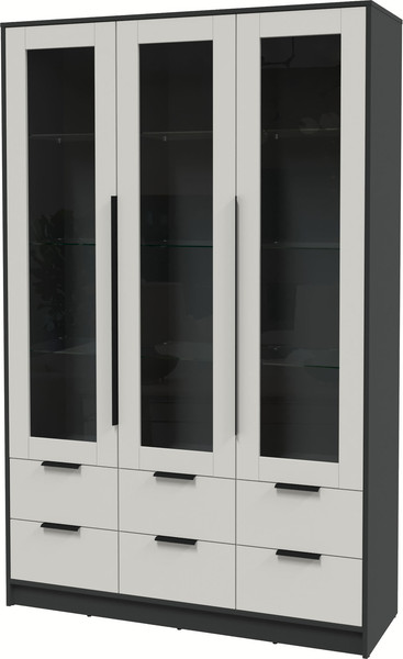 Изображение товара Шкаф с витриной Интерлиния Концепт КТ-ШВ3 (персидский жемчуг/антрацит)