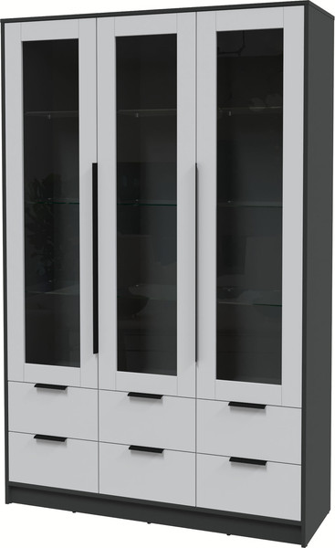 Изображение товара Шкаф с витриной Интерлиния Концепт КТ-ШВ3 (серый/антрацит)