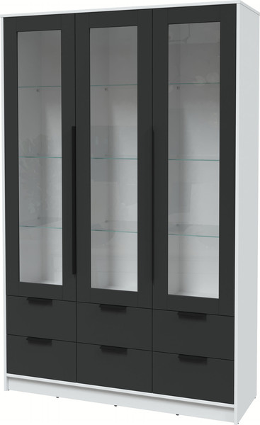 Изображение товара Шкаф с витриной Интерлиния Концепт КТ-ШВ3 (антрацит/белый платинум)