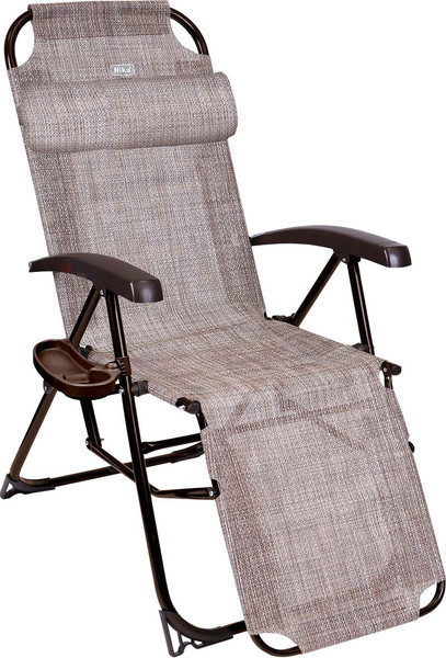 Изображение товара Складной шезлонг Ника КШ3М (коричневый меланж)