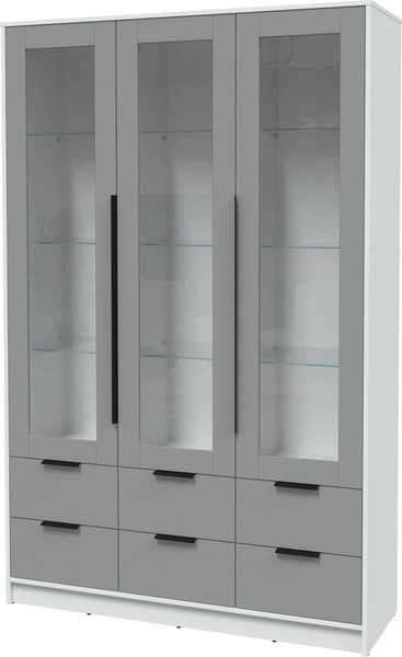 Изображение товара Шкаф с витриной Интерлиния Концепт КТ-ШВ3 (серебро/белый платинум)