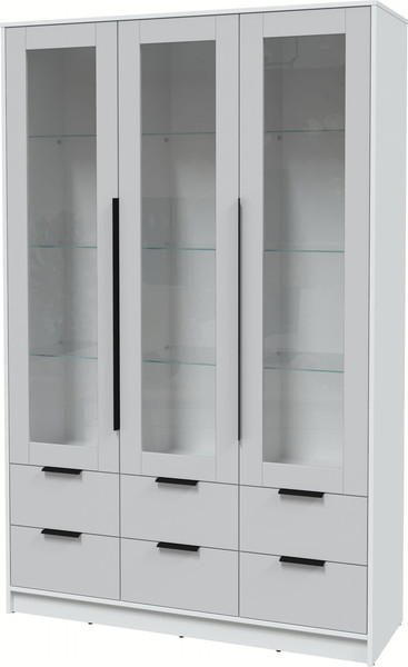 Изображение товара Шкаф с витриной Интерлиния Концепт КТ-ШВ3 (серый/белый платинум)