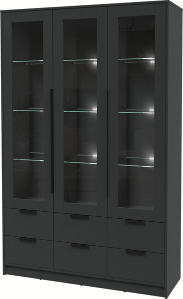 Изображение товара Шкаф с витриной Интерлиния Концепт КТ-ШВ3 с подсветкой (антрацит/антрацит)