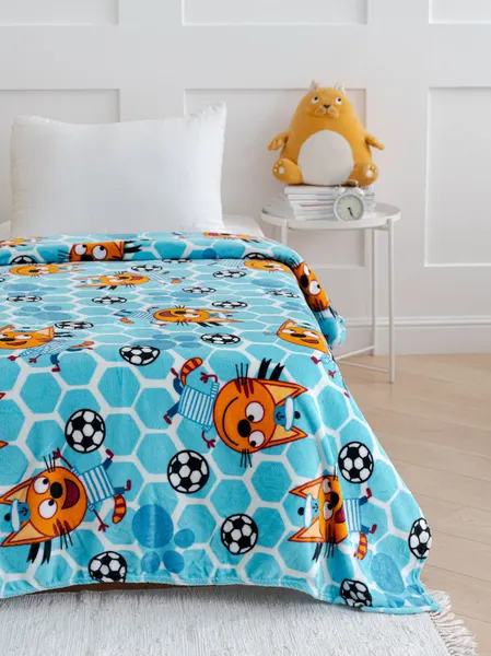 Изображение товара Плед Павлинка Три Кота Коржик голубой 150x200