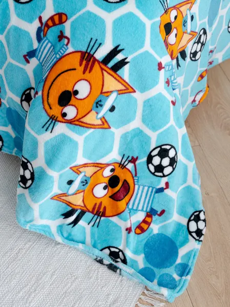 Изображение товара Плед Павлинка Три Кота Коржик голубой 150x200