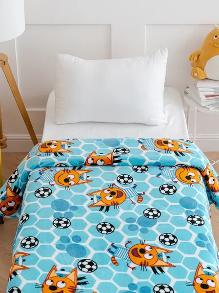 Изображение товара Плед Павлинка Три Кота Коржик голубой 150x200