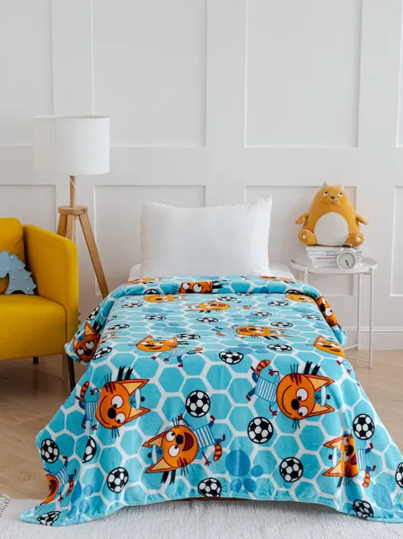 Изображение товара Плед Павлинка Три Кота Коржик голубой 150x200