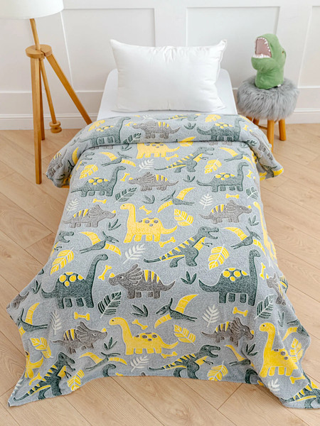 Изображение товара Плед Павлинка Динозаврики неон 150x200