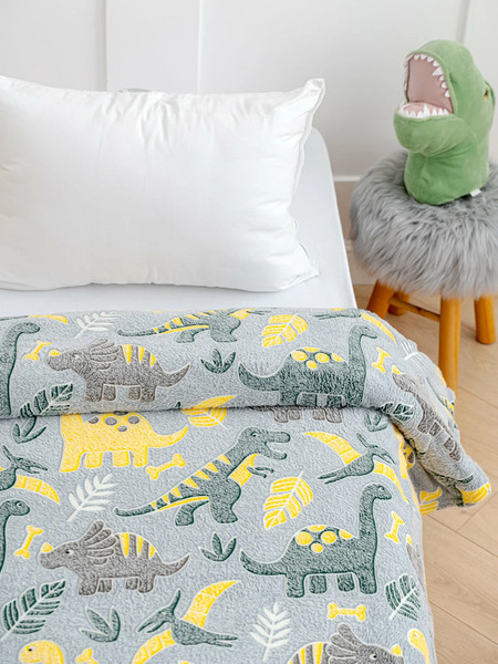 Изображение товара Плед Павлинка Динозаврики неон 150x200