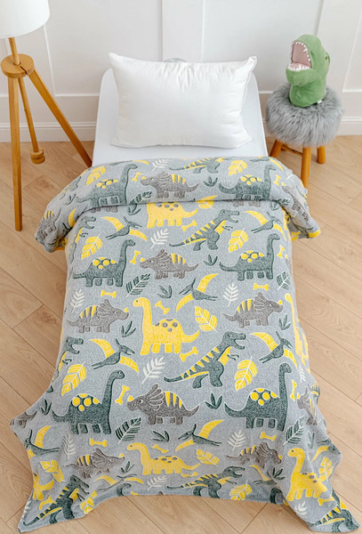 Изображение товара Плед Павлинка Динозаврики неон 150x200