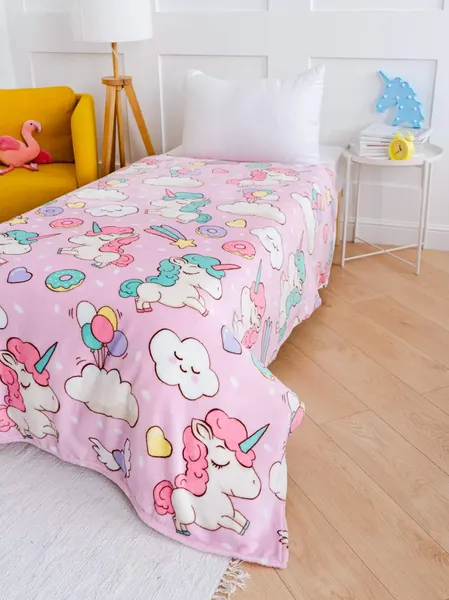 Изображение товара Плед Павлинка Единороги 150x200 (розовый)