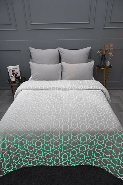 Изображение товара Плед PAVLine Разломы серый неон 200x220