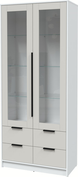 Изображение товара Шкаф с витриной Interline Концепт КТ-ШВ2 (персидский жемчуг/белый платинум)