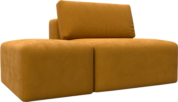 Изображение товара Комплект мягкой мебели Лига Диванов Лига-060 НПБ с пуфом / 129602 (велюр Brut 10 желтый)