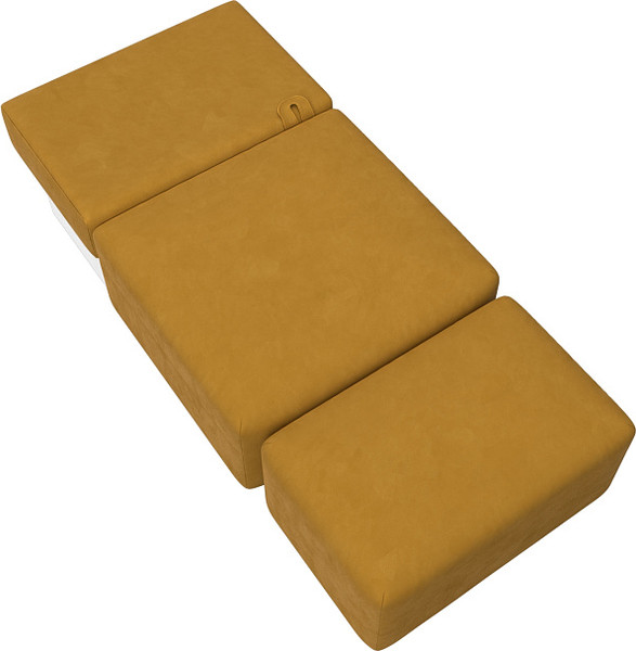 Изображение товара Комплект мягкой мебели Лига Диванов Лига-060 НПБ с пуфом / 129602 (велюр Brut 10 желтый)