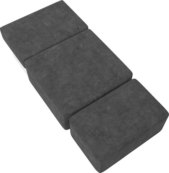 Изображение товара Комплект мягкой мебели Лига Диванов Лига-060 НПБ с пуфом / 129603 (велюр Brut 16 темно-серый)