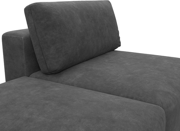 Изображение товара Комплект мягкой мебели Лига Диванов Лига-060 НПБ с пуфом / 129603 (велюр Brut 16 темно-серый)