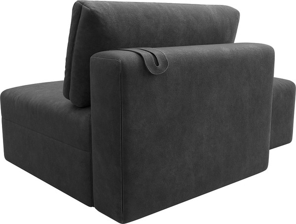 Изображение товара Комплект мягкой мебели Лига Диванов Лига-060 НПБ с пуфом / 129603 (велюр Brut 16 темно-серый)