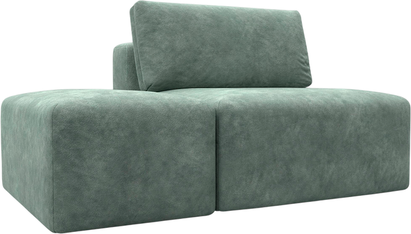 Изображение товара Комплект мягкой мебели Лига Диванов Лига-060 НПБ с пуфом / 129604 (велюр Brut 08 зеленый)