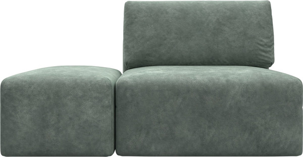 Изображение товара Комплект мягкой мебели Лига Диванов Лига-060 НПБ с пуфом / 129604 (велюр Brut 08 зеленый)