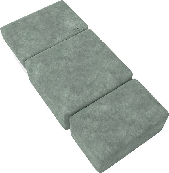 Изображение товара Комплект мягкой мебели Лига Диванов Лига-060 НПБ с пуфом / 129604 (велюр Brut 08 зеленый)