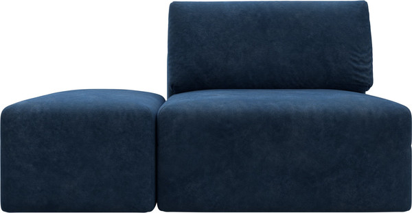 Изображение товара Комплект мягкой мебели Лига Диванов Лига-060 НПБ с пуфом / 129605 (велюр Brut 11 синий)