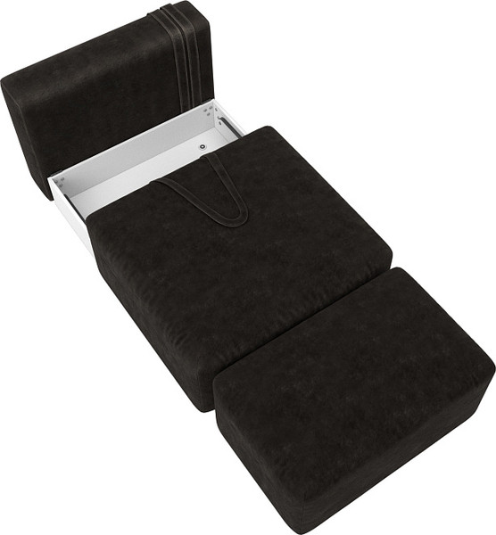 Изображение товара Комплект мягкой мебели Лига Диванов Лига-060 НПБ с пуфом / 129606 (велюр Brut 17 коричневый)