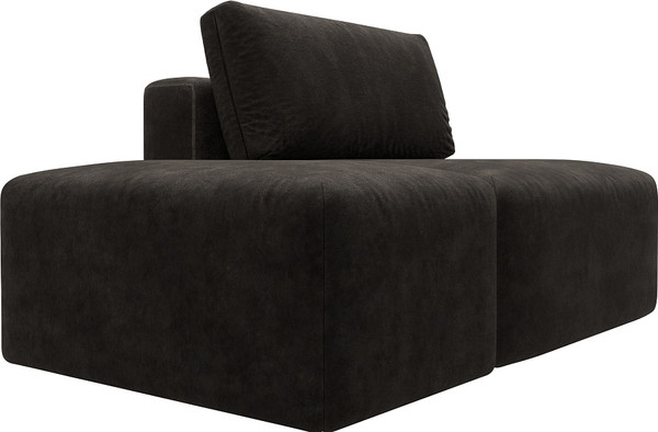 Изображение товара Комплект мягкой мебели Лига Диванов Лига-060 НПБ с пуфом / 129606 (велюр Brut 17 коричневый)