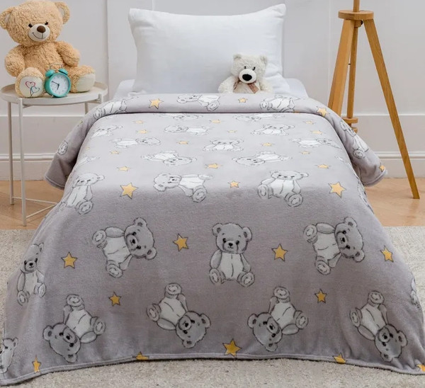 Изображение товара Плед Павлинка Медвежата серые 150x200