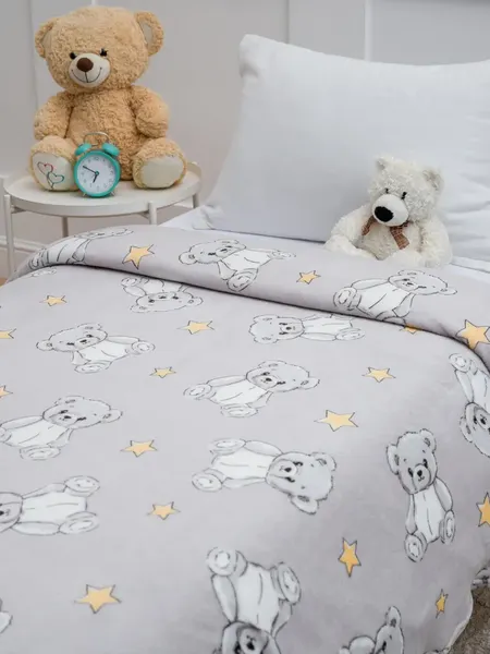 Изображение товара Плед Павлинка Медвежата серые 150x200