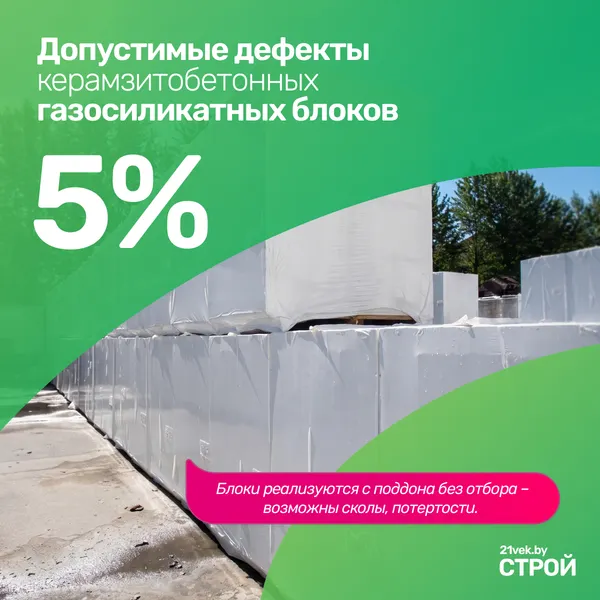 Изображение товара Блок керамзитобетонный ЗКГ Новолукомль Для перегородок 400х100х240-4 до 5% бой