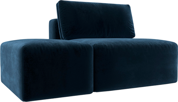 Изображение товара Комплект мягкой мебели Лига Диванов Лига-060 НПБ с пуфом / 129590 (велюр Tower 13 синий)