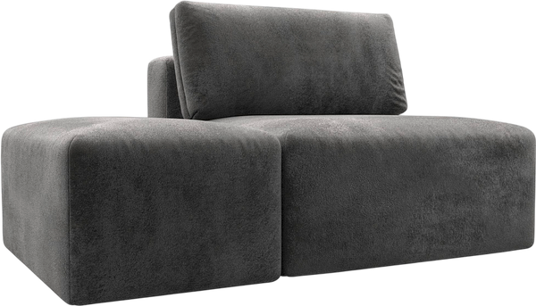 Изображение товара Комплект мягкой мебели Лига Диванов Лига-060 НПБ с пуфом / 129591 (велюр Tower 10 серый)