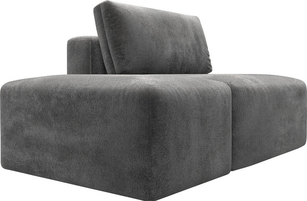 Изображение товара Комплект мягкой мебели Лига Диванов Лига-060 НПБ с пуфом / 129591 (велюр Tower 10 серый)