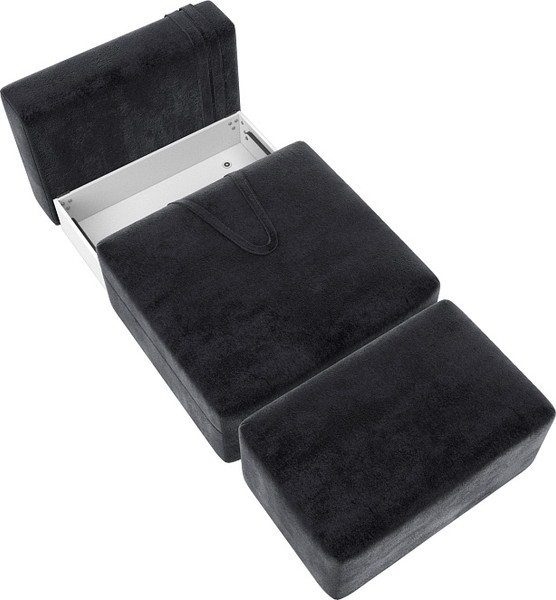 Изображение товара Комплект мягкой мебели Лига Диванов Лига-060 НПБ с пуфом / 129592 (велюр Tower 11 темно-серый)