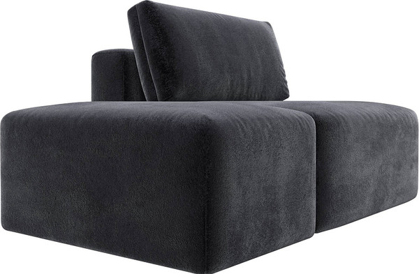 Изображение товара Комплект мягкой мебели Лига Диванов Лига-060 НПБ с пуфом / 129592 (велюр Tower 11 темно-серый)