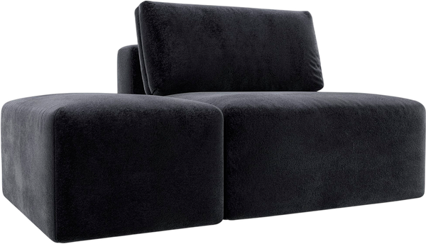 Изображение товара Комплект мягкой мебели Лига Диванов Лига-060 НПБ с пуфом / 129592 (велюр Tower 11 темно-серый)