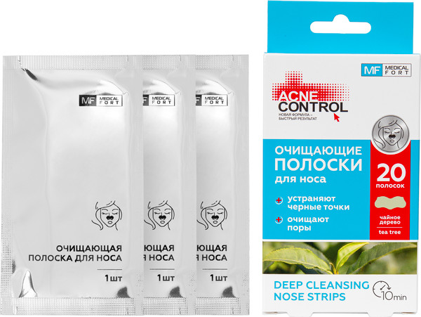Изображение товара Маска-патч для лица Acne Control Полоски для носа с маслом чайного дерева (20шт)