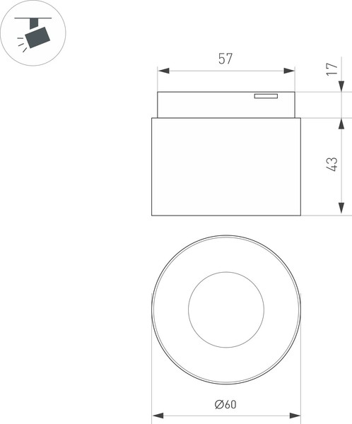Изображение товара Трековый светильник Arlight MAG-MICROCOSM-POINT-R60-5W Day4000 BK 36deg / 043257
