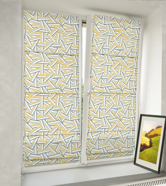 Изображение товара Римская штора Delfa Макси Digital Printed Sedef СШД-02М 562/002 (150x180, желтый/серый)