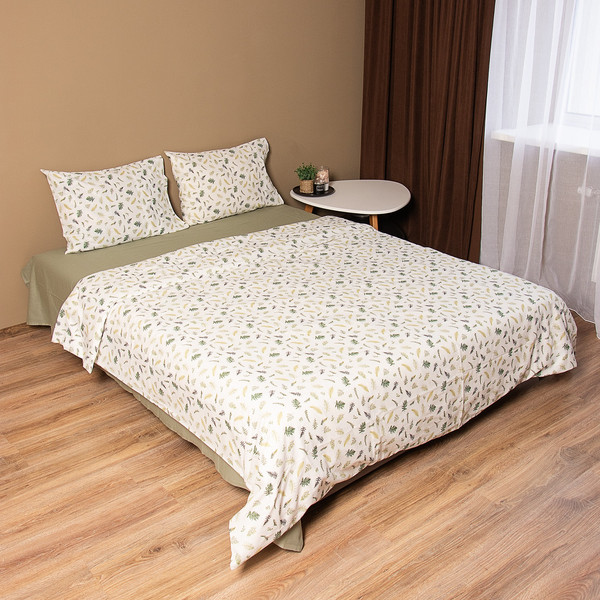 Изображение товара Комплект постельного белья ЦУМ 1947 Листья, Зелень 2сп пр. 220x210 (50x70)