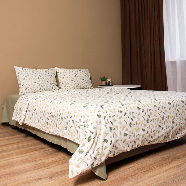 Изображение товара Комплект постельного белья ЦУМ 1947 Листья, Зелень 2сп пр. 220x210 (50x70)
