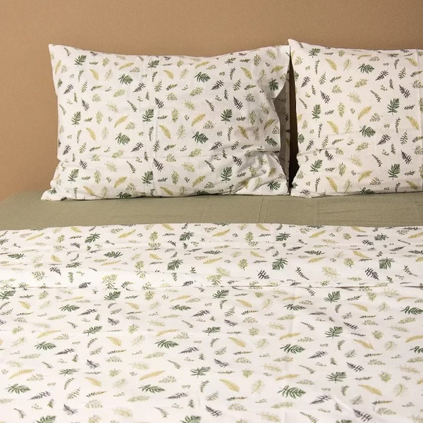 Изображение товара Комплект постельного белья ЦУМ 1947 Листья, Зелень 2сп пр. 220x210 (50x70)