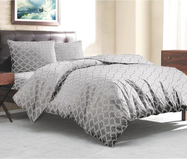 Изображение товара Комплект постельного белья ЦУМ 1947 Серый орнамент Евро пр. 240x220 (70x70)