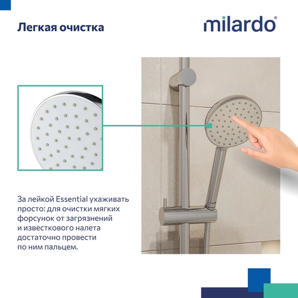 Изображение товара Лейка ручного душа Milardo Essential ESS1F11M18