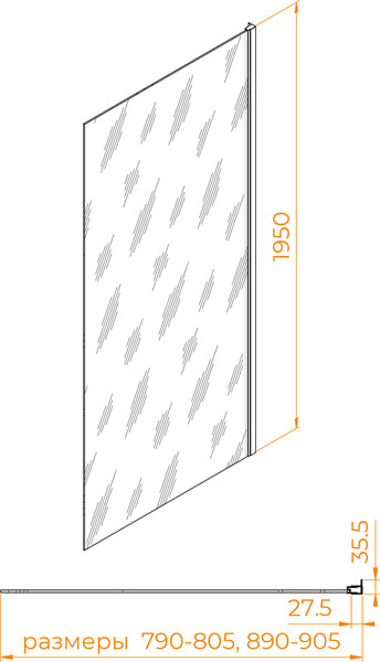 Изображение товара Душевая стенка RGW Z-03B / 06220308-34