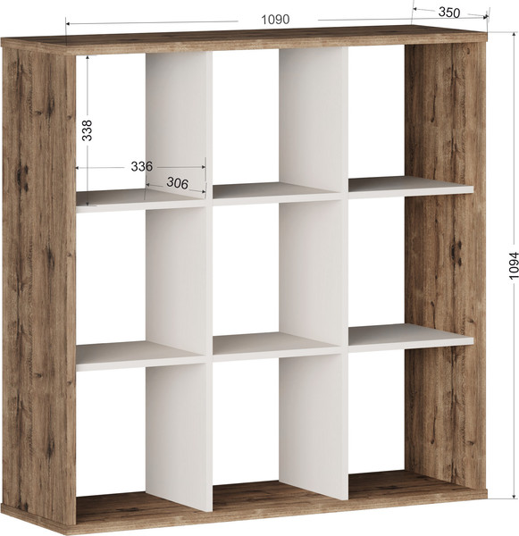 Изображение товара Стеллаж Involux 262H001 (дуб веллингтон/пепел)