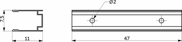 Изображение товара Профиль для гибкого неона AKS 6x12мм / 118 658 (металл)
