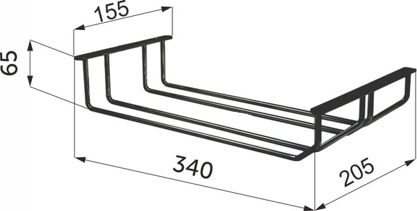 Изображение товара Держатель для бокалов AKS двухрядный 340x65x205 / 62 752 (черный)