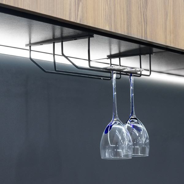 Изображение товара Держатель для бокалов AKS двухрядный 340x65x205 / 62 752 (черный)